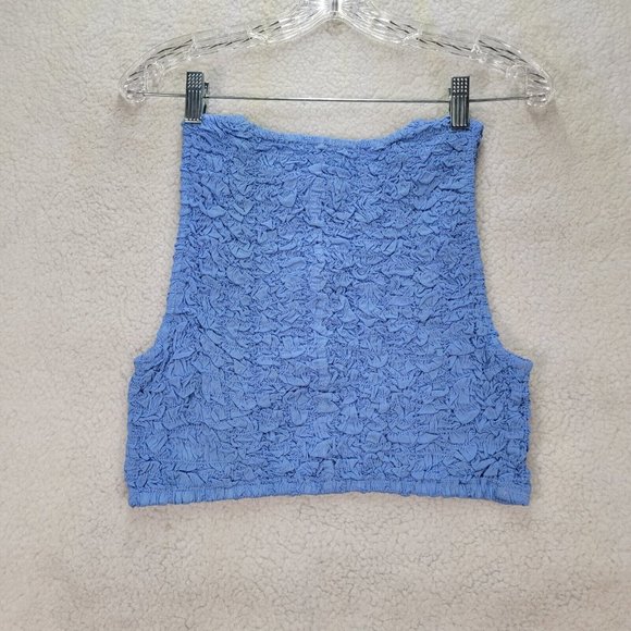 NWT Cotton On Blue Stretch Scrunchie Y2K Style Sleeveless Sexy Crop Top - Picture 10 of 12